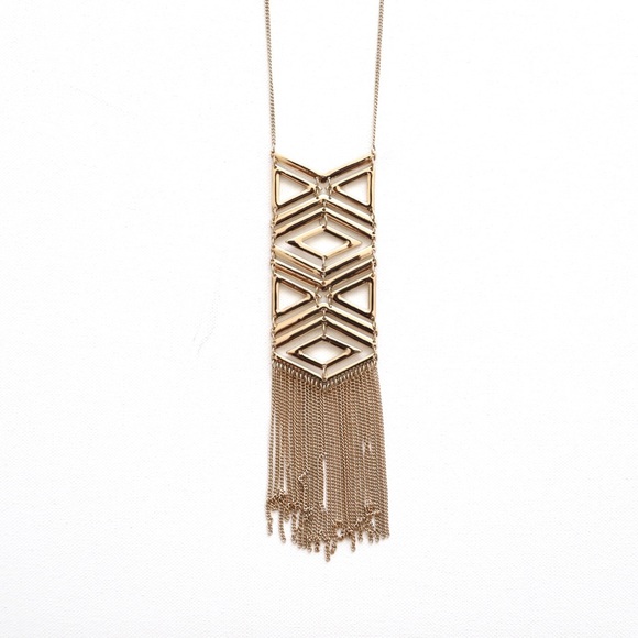 Forever 21 Geometric Fringe Necklace - Picture 1 of 2